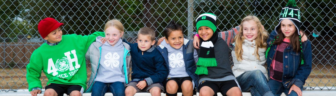 cloverbud kids sitting on outdoor bleachers