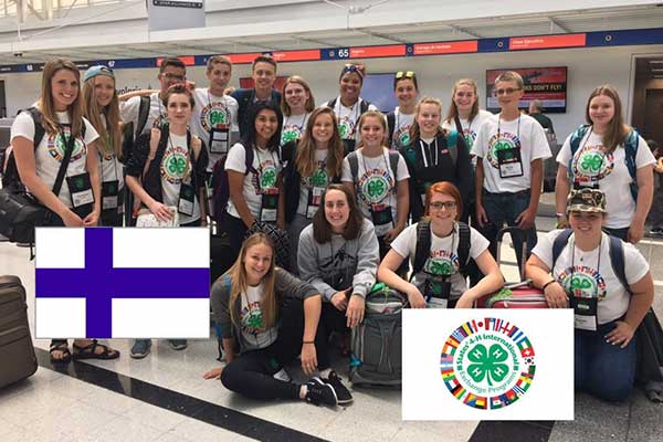 international youth group photo at Madison airport