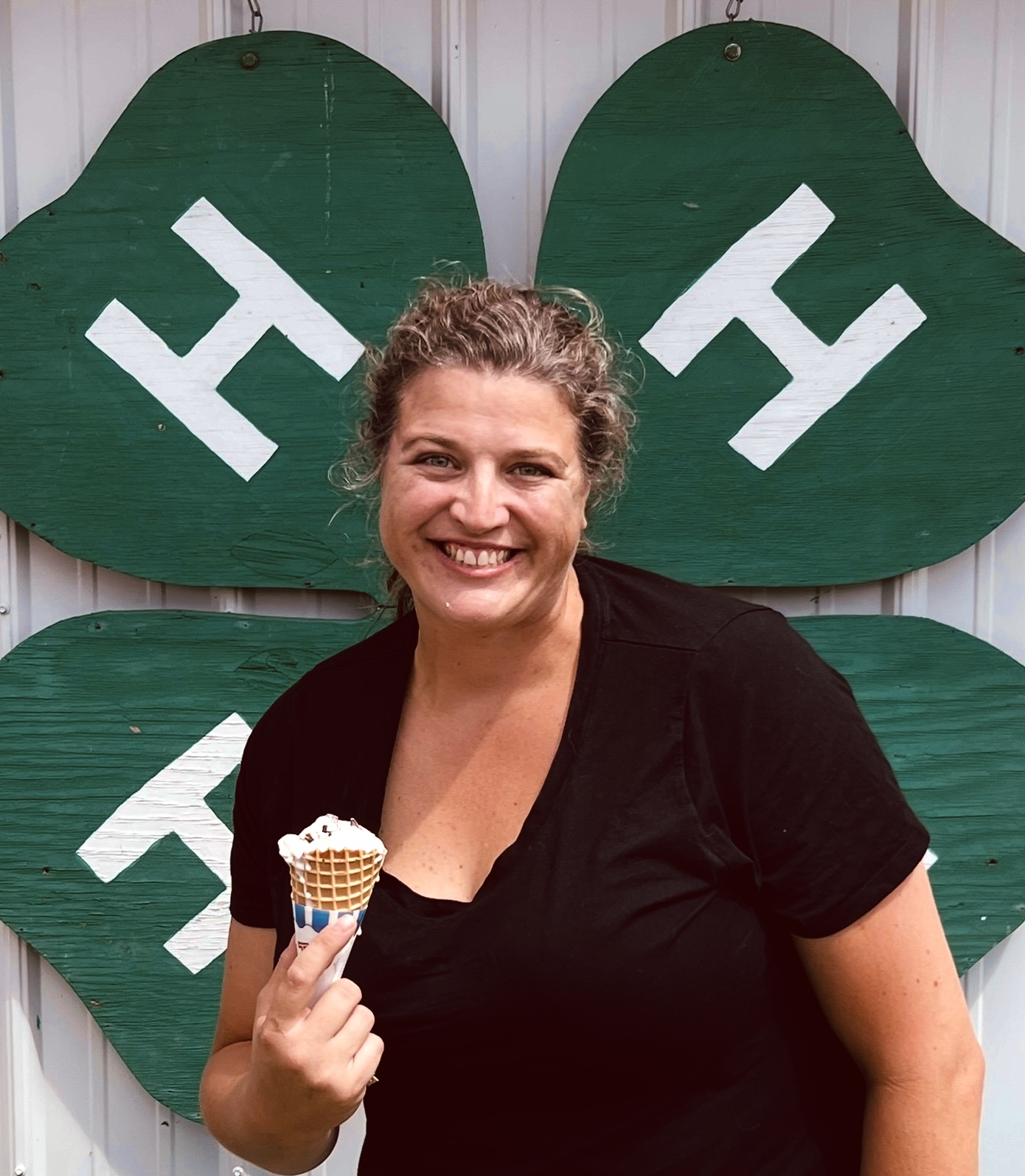 Annie with ice cream and the Clover