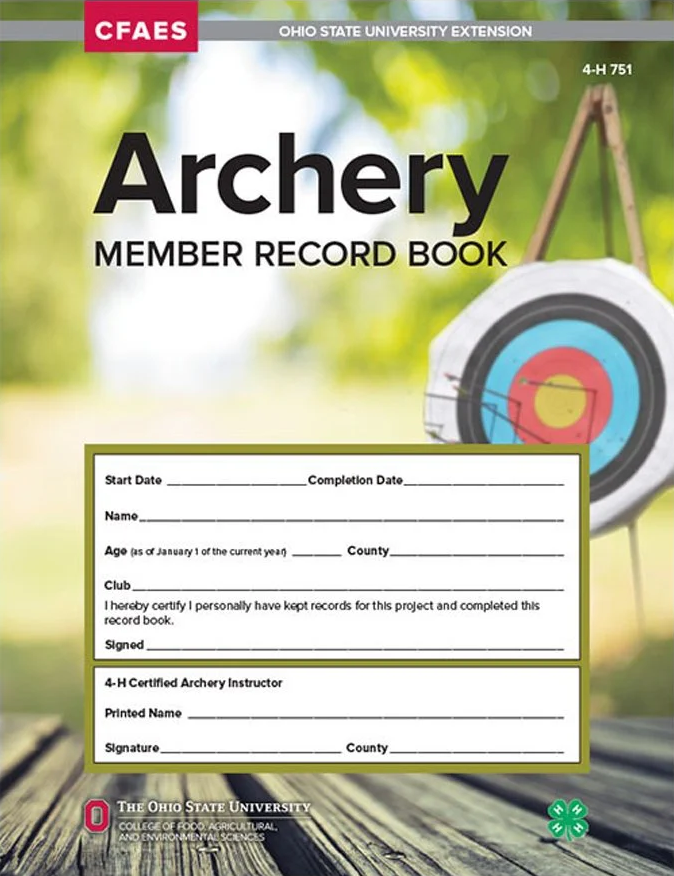 Archery Member Record Book cover