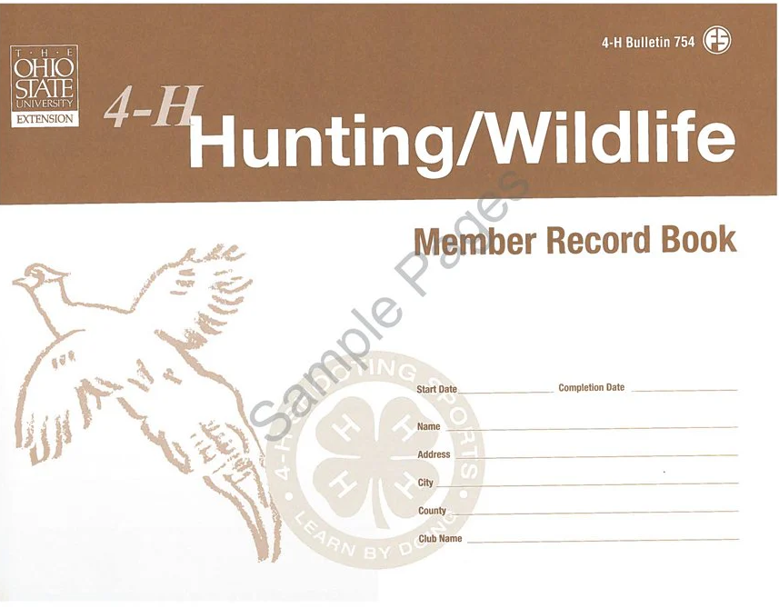 4-H Hunting/Wildlife member record book